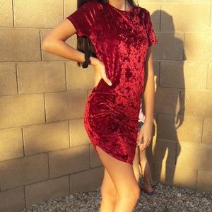 Red crushed velvet dress (Windsor)